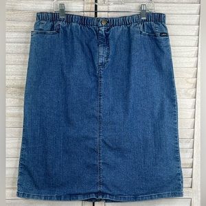 CHIC Vintage 80's Jean/Denim Midi Skirt Blue-18